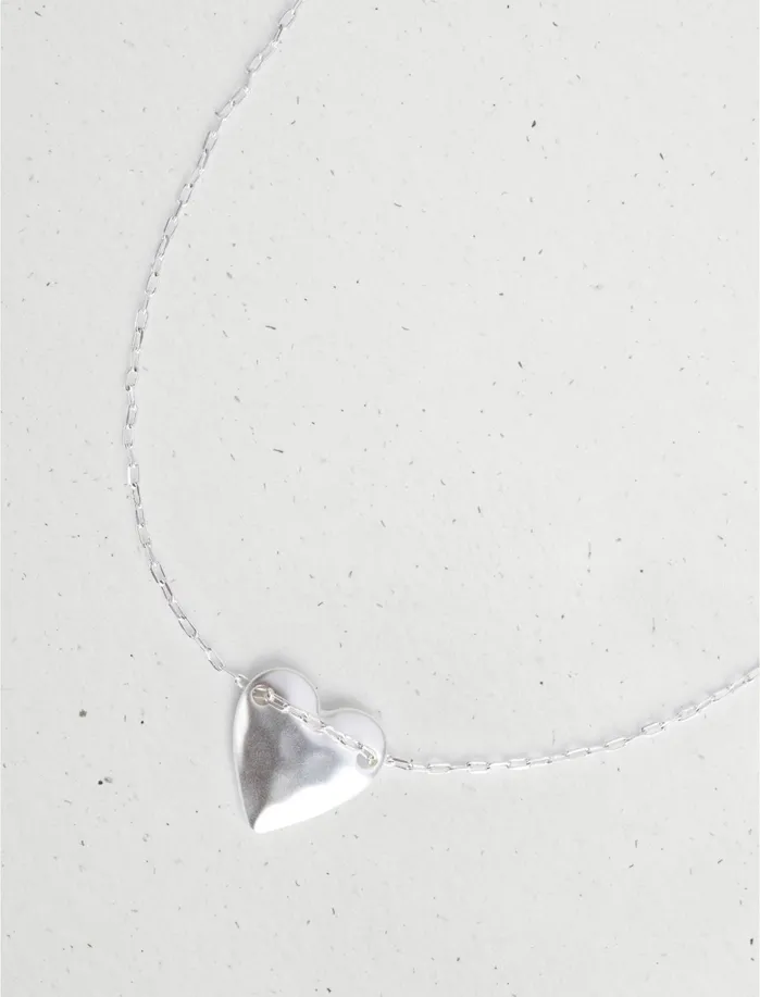 Jewelry Women Lucky Brand Hammered Heart Pendant Silver