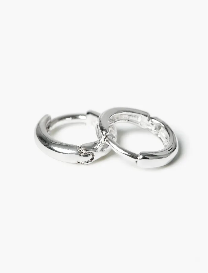 Jewelry Women Lucky Brand Silver Hoop Huggie Earrings Silver