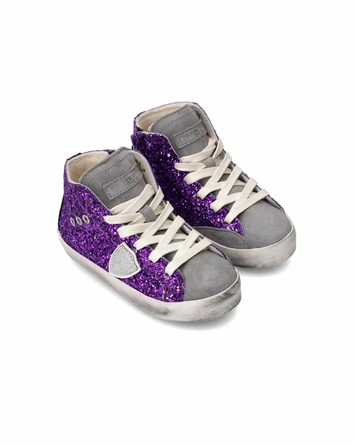 Kids Sneakers Paris Tennis Baby Purple Grey BABY Philippe Model Paris Kids Baby 1627 Kids Sneakers Paris Tennis Baby Purple Grey BABY Philippe Model Paris Kids Baby 1627