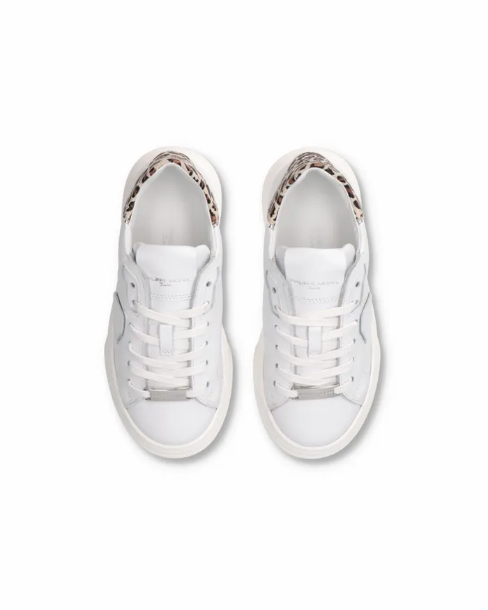 Kids Sneakers Temple Tennis Junior White Animalier JUNIOR Philippe Model Paris Kids Mini Me
