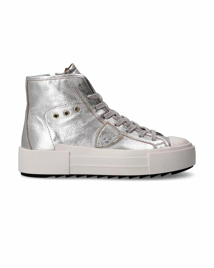 KidsWomen Paris Haute Sneakers Silver Shoes For Woman Philippe Model Paris Kids Mini Me