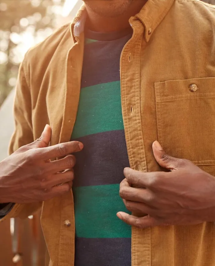 Men039s Men039s Scouter Cord Long Sleeve Shirt Honey Brown ToadandCo Shirts