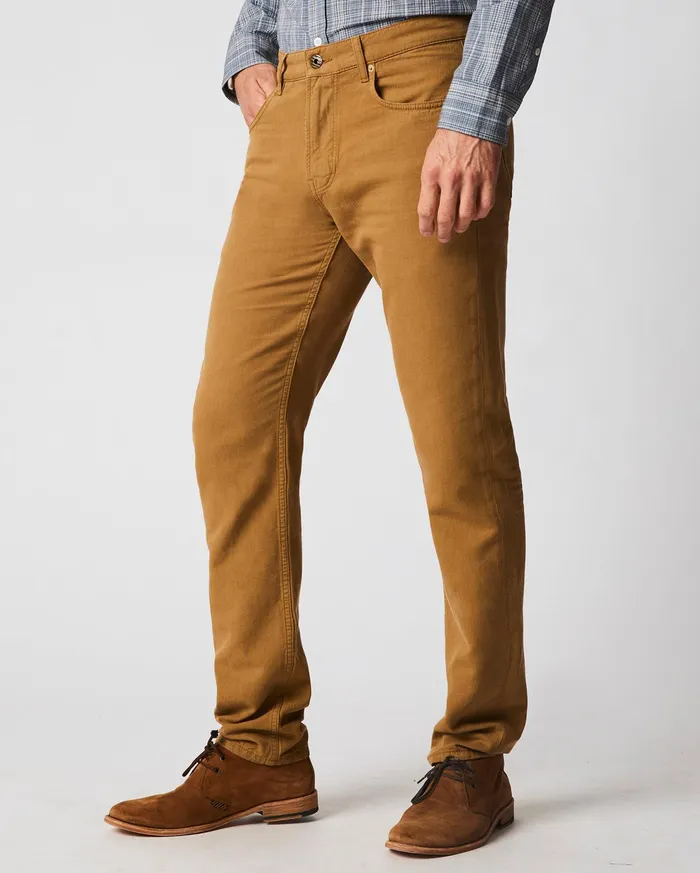 Men Bottoms Billy Reid Cotton Linen 5 Pocket Pant Dark Tan