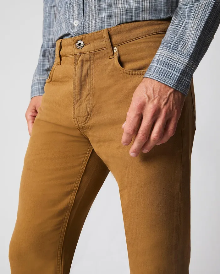 Men Bottoms Billy Reid Cotton Linen 5 Pocket Pant Dark Tan