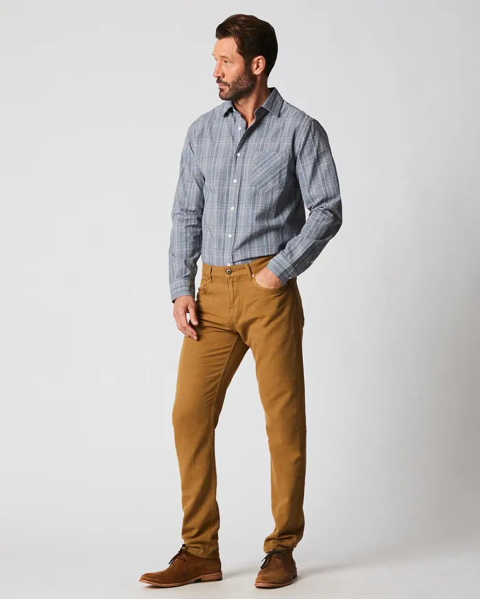 Men Bottoms Billy Reid Cotton Linen 5 Pocket Pant Dark Tan