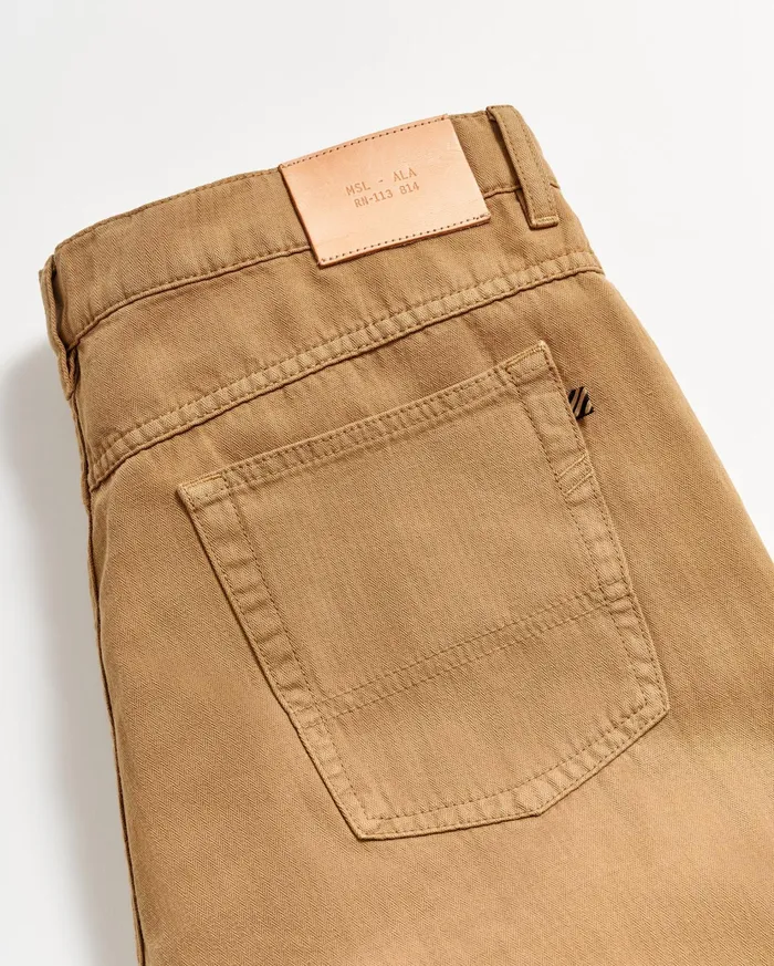 Men Bottoms Billy Reid Cotton Linen 5 Pocket Pant Dark Tan