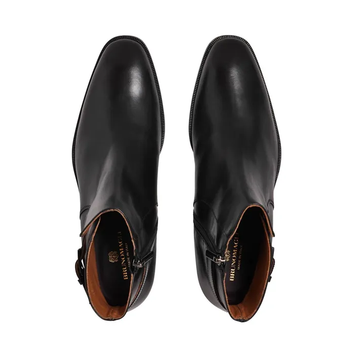 Men Bruno Magli Dress Shoes Angiolini Leather Dress Boot 8211 Black