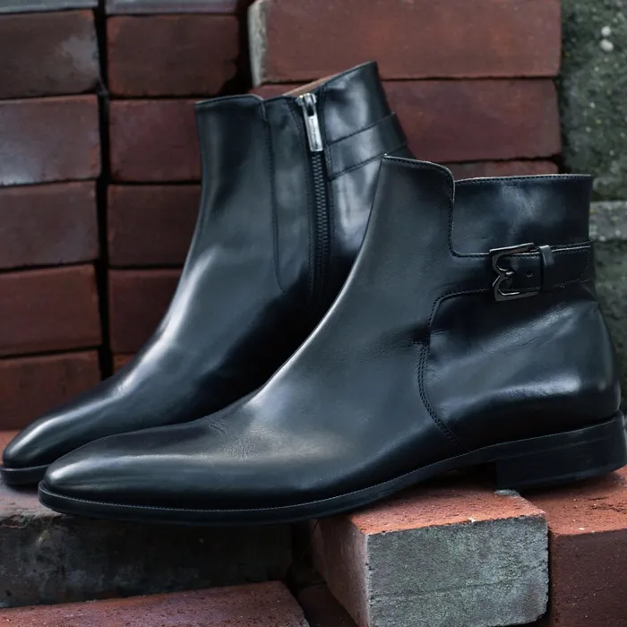Men Bruno Magli Dress Shoes Angiolini Leather Dress Boot 8211 Black
