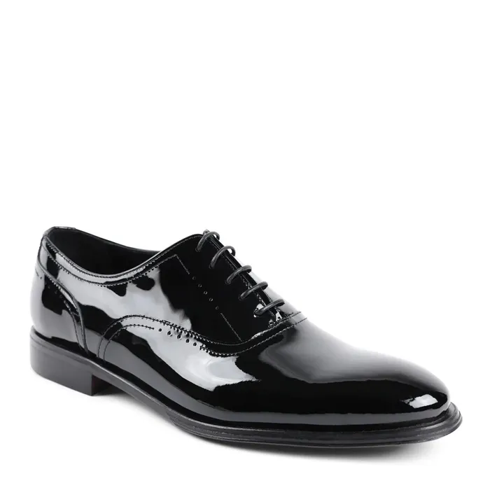 Men Bruno Magli Dress Shoes Arno Sera PlainToe Balmoral Oxford 8211 Black Patent Men Bruno Magli Dress Shoes Arno Sera PlainToe Balmoral Oxford 8211 Black Patent