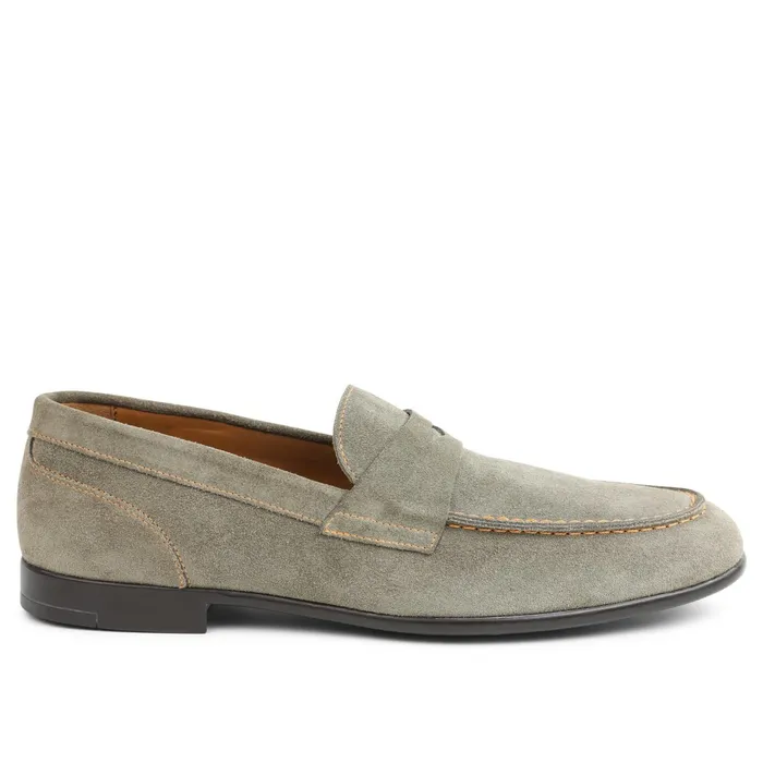 Men Bruno Magli Dress Shoes Silas Suede Loafer 8211 Taupe
