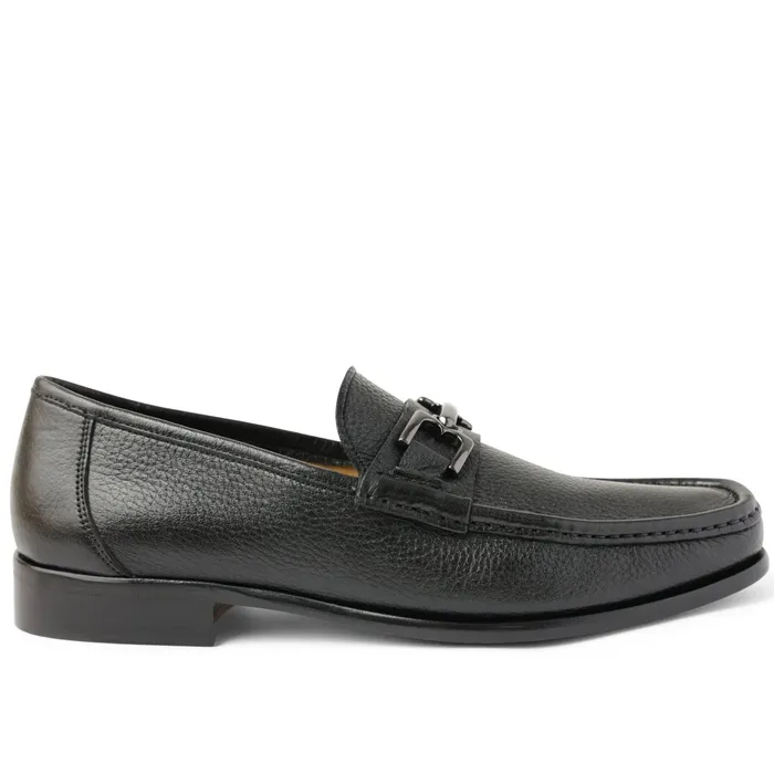 Men Bruno Magli Dress Shoes Trieste Classic Leather Moccasin 8211 Black Cervo