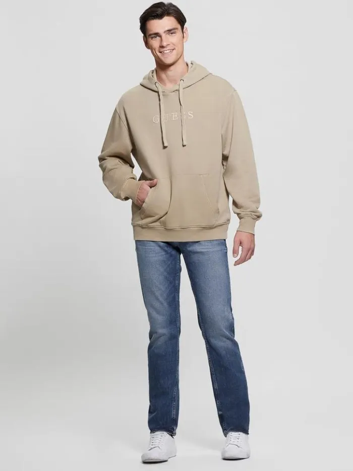 Men GUESS Hoodies and Sweaters Finch French Terry Hoodie Neutral Sand Multi