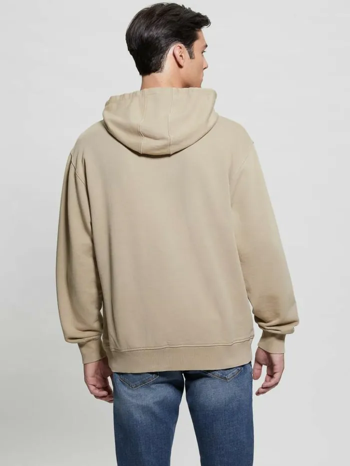 Men GUESS Hoodies and Sweaters Finch French Terry Hoodie Neutral Sand Multi