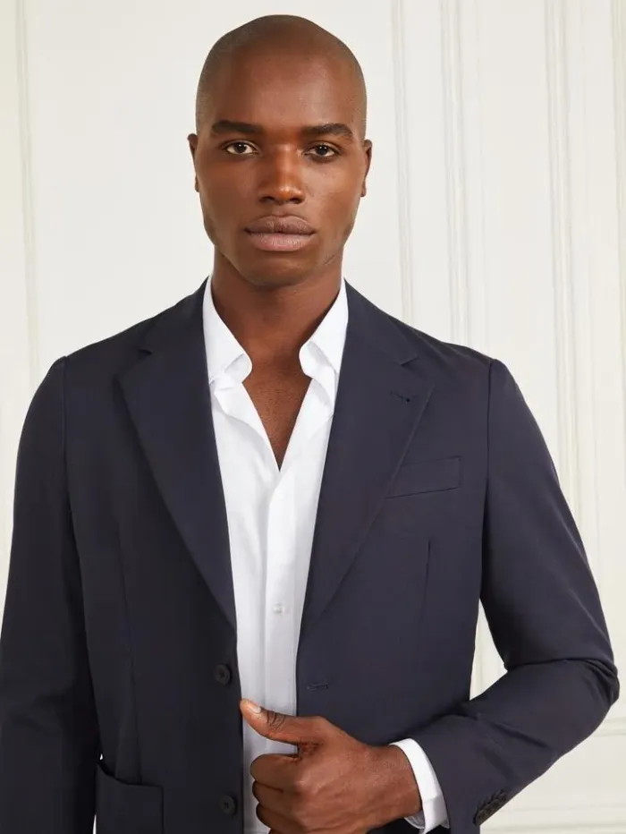 Men GUESS Jackets and Coats Gary Patch Blazer Bleu lgant