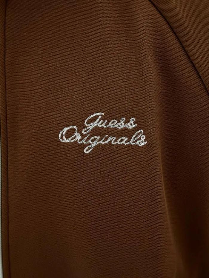Men GUESS Jackets and Coats GUESS Originals Eco Tricot Track Jacket Brown Sand Men GUESS Jackets and Coats GUESS Originals Eco Tricot Track Jacket Brown Sand