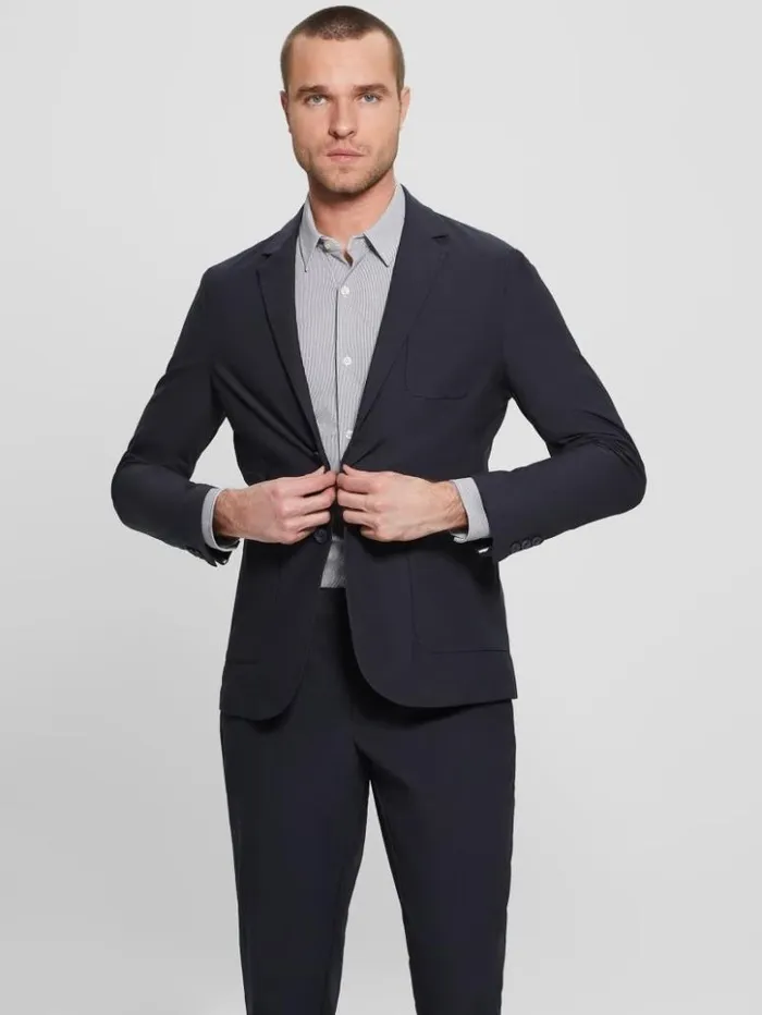 Men GUESS Jackets and Coats Myron TechStretch Blazer Bleu lgant
