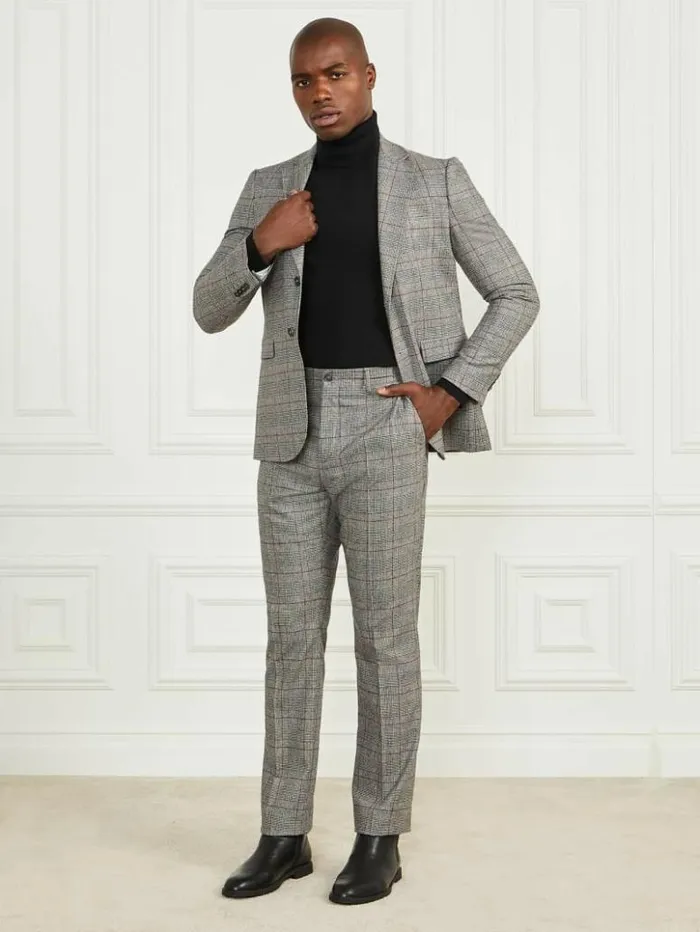 Men GUESS Jackets and Coats Sean Notched Blazer Blackwhitered Check