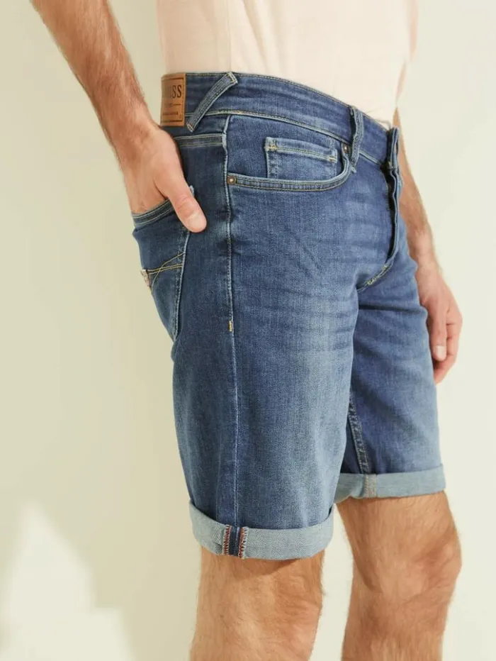 Men GUESS Jeans and Denim Eco Sonny Denim Shorts Carry Mid