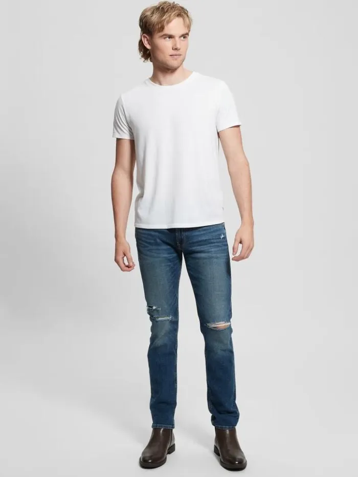 Men GUESS Jeans and Denim Slim Tapered Jeans Escape Destroy