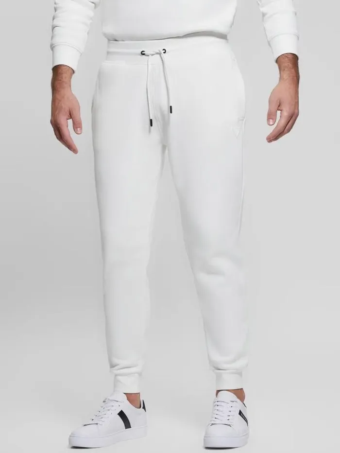 Men GUESS Pants and Shorts Eco Aldwin Logo Pants Blancscuffy