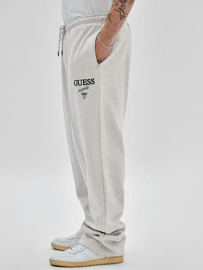 Men GUESS Pants and Shorts GUESS Originals Logo Joggers Eli Grey Heather