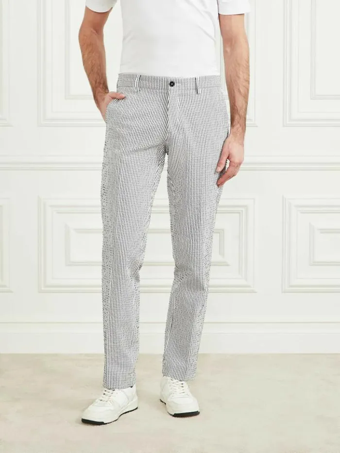 Men GUESS Pants and Shorts Urban Chino Pant Whitenavy Stripes
