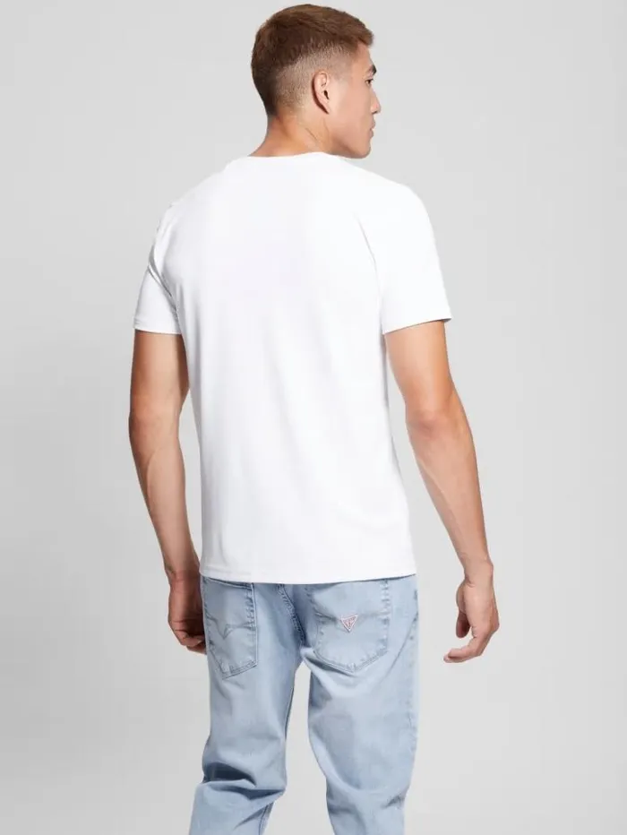 Men GUESS TShirts and Tanks Signature Crewneck Tee Pure White