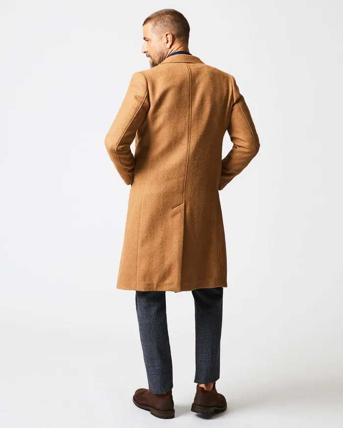 Men Jackets and Outerwear Billy Reid Officers Coat Camel