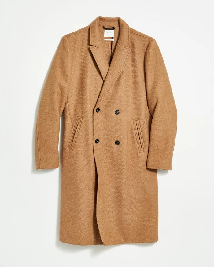 Men Jackets and Outerwear Billy Reid Officers Coat Camel