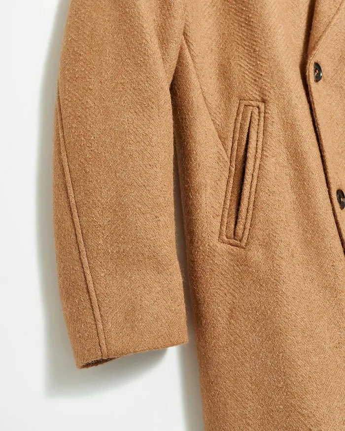 Men Jackets and Outerwear Billy Reid Officers Coat Camel