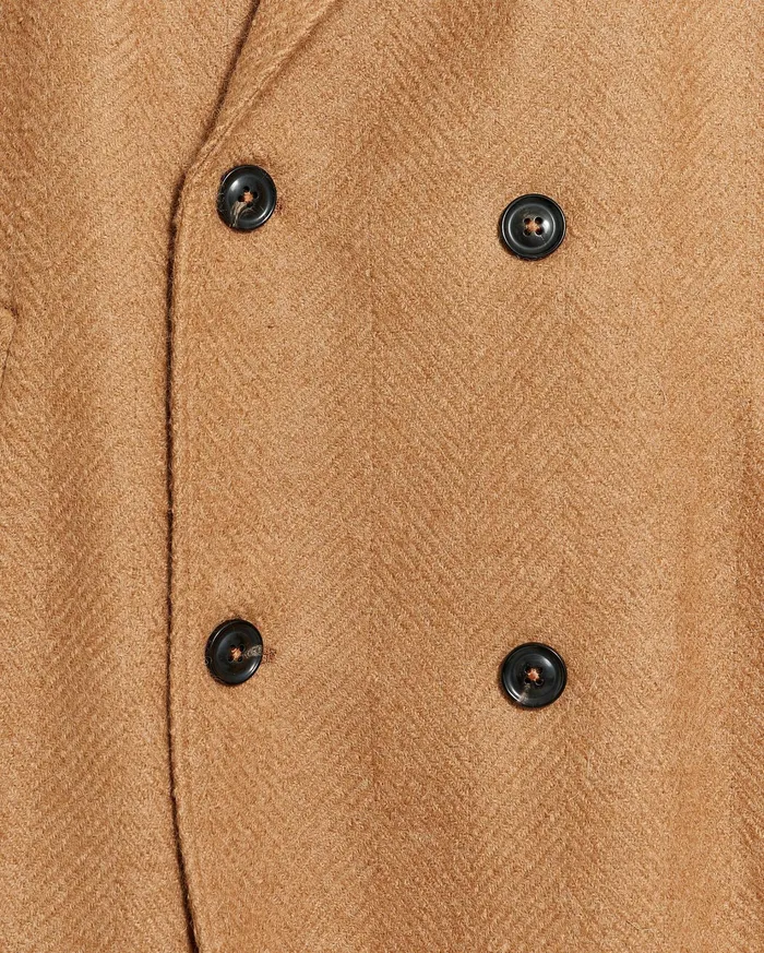 Men Jackets and Outerwear Billy Reid Officers Coat Camel