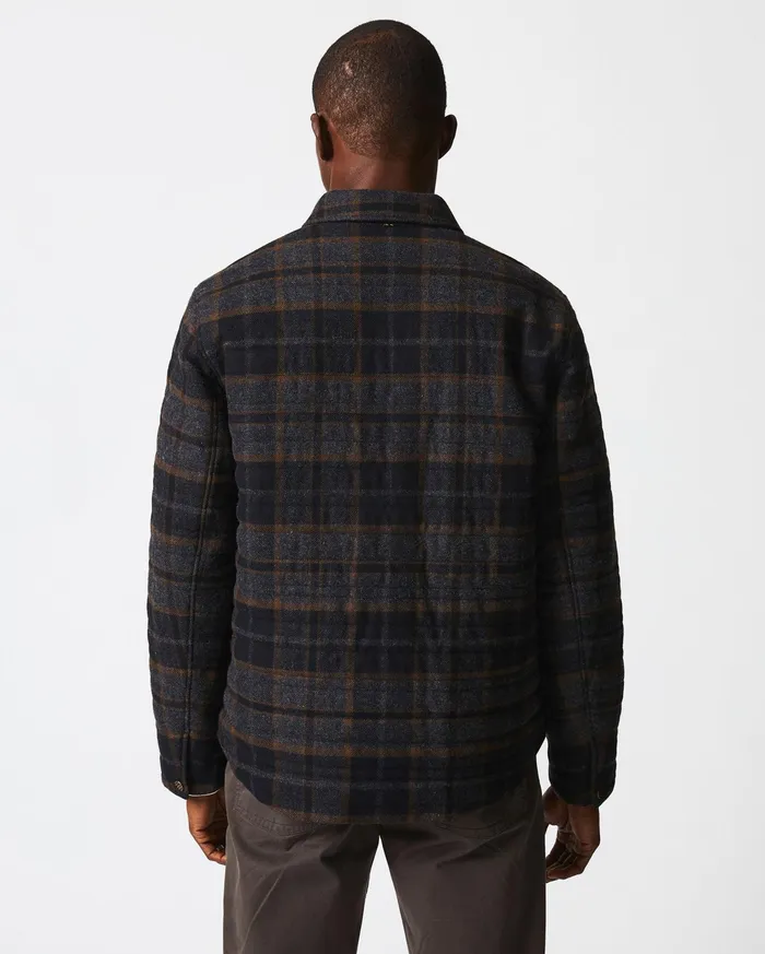 Men Jackets and Outerwear Billy Reid Theo Shirt Jacket Blackcharcoal