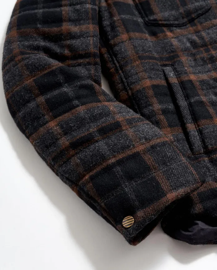 Men Jackets and Outerwear Billy Reid Theo Shirt Jacket Blackcharcoal