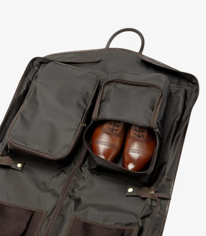 Men London Suit Carrier Brown Loake Overnight and Wash Bags