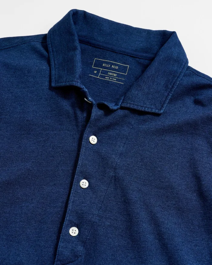 Men Polos Tees and Henleys Billy Reid Indigo Polo Dark Indigo