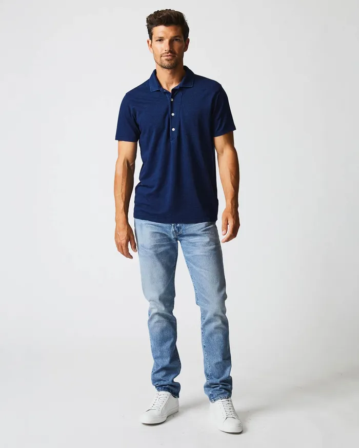 Men Polos Tees and Henleys Billy Reid Indigo Polo Dark Indigo