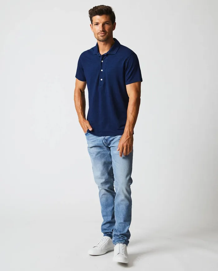 Men Polos Tees and Henleys Billy Reid Indigo Polo Dark Indigo