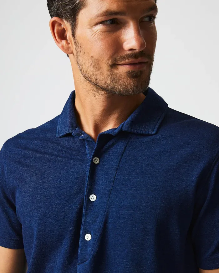 Men Polos Tees and Henleys Billy Reid Indigo Polo Dark Indigo