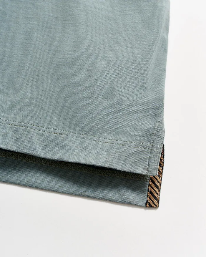 Men Polos Tees and Henleys Billy Reid Stripe Pensacola Polo Slate Green