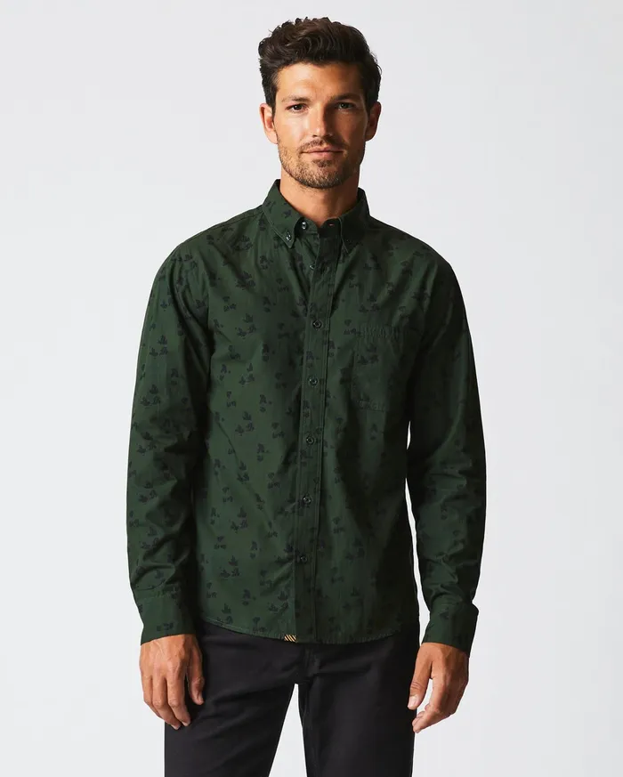 Men Shirting Billy Reid Kudzu Tuscumbia Shirt Evergreenpine Green
