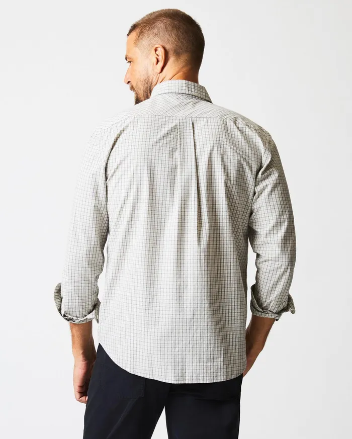 Men Shirting Billy Reid Melange Check Tuscumbia Shirt Light Grayyellow