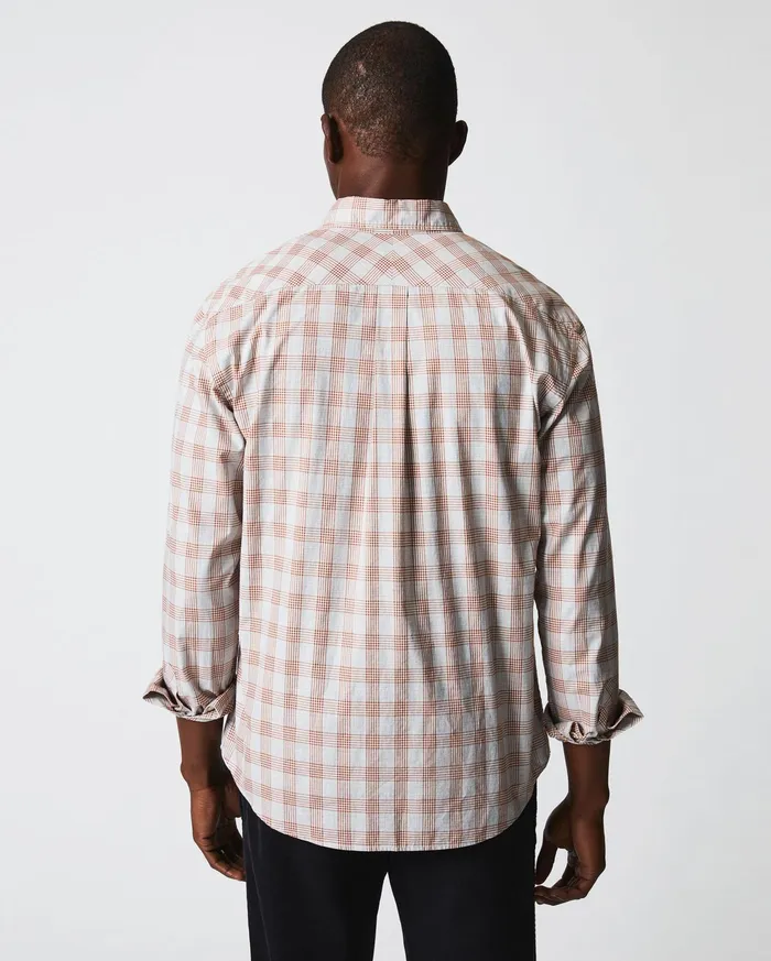 Men Shirting Billy Reid Melange Grid Plaid Tuscumbia Shirt Hidden Bd Greyginger