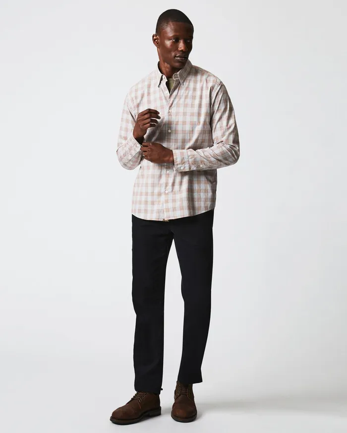 Men Shirting Billy Reid Melange Grid Plaid Tuscumbia Shirt Hidden Bd Greyginger