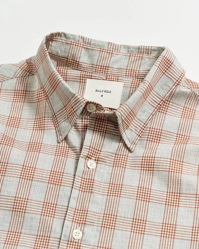 Men Shirting Billy Reid Melange Grid Plaid Tuscumbia Shirt Hidden Bd Greyginger