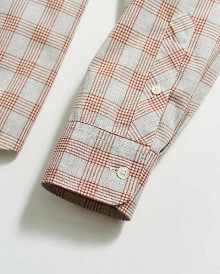 Men Shirting Billy Reid Melange Grid Plaid Tuscumbia Shirt Hidden Bd Greyginger