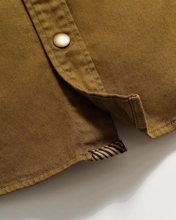 Men Shirting Billy Reid Shoals Twill Shirt Slate Green