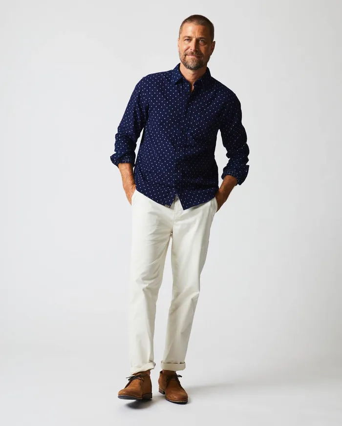 Men Shirting Billy Reid Tuscumbia Shirt Indigowhite