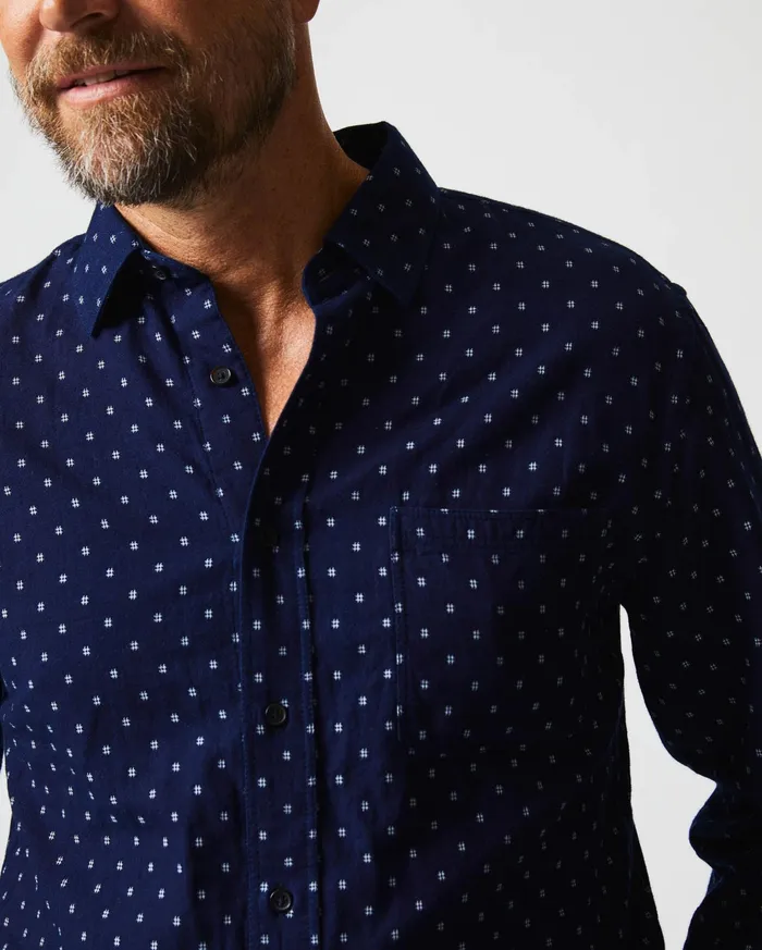 Men Shirting Billy Reid Tuscumbia Shirt Indigowhite