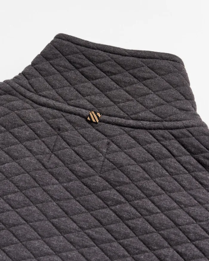 Men Sweaters and Sweatshirts Billy Reid Diamond Quilt Half Zip Black