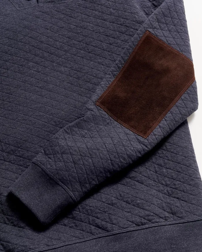 Men Sweaters and Sweatshirts Billy Reid Diamond Quilt Shawl Dark Navy